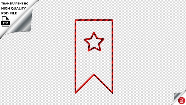 PSD bookmark emblem vector icon red striped tile psd transparent