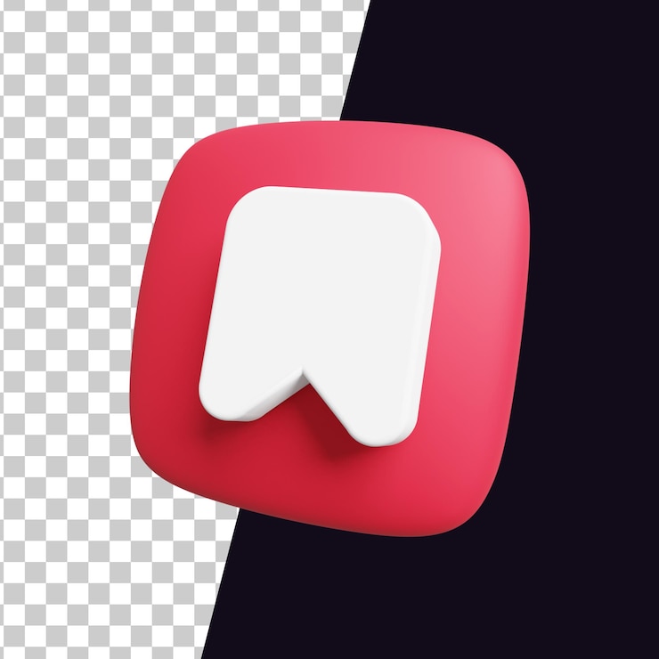 bookmark or save symbol icon in 3d rendering