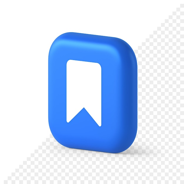 bookmark tag flag button book reading document learning remember web app 3d realistic isometric icon