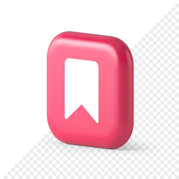 Закладка тега кнопка флага чтение книги документ обучение помните веб-приложение 3d реалистичная изометрическая иконка