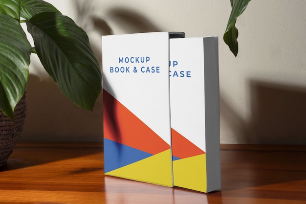 books arrangement mockup
