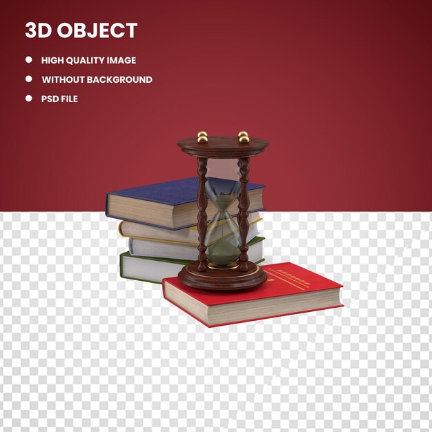 PSD books and hourglass