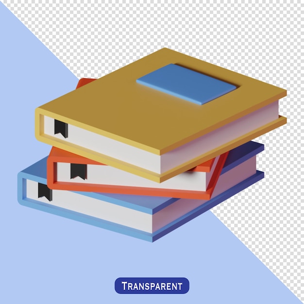 PSD books icon in 3d style