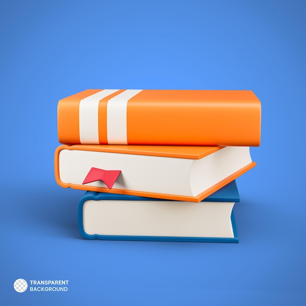 Books icon isolated 3d render illustration