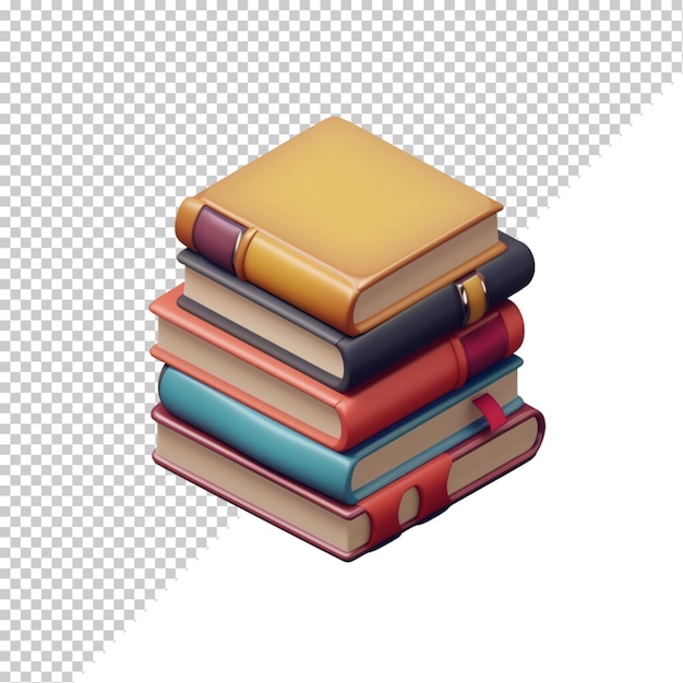 PSD books isolated on transparent background