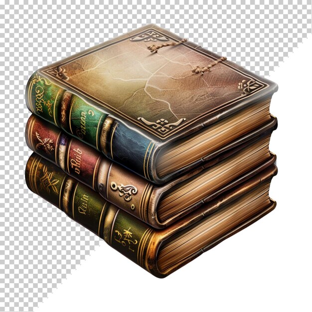 PSD books isolated on transparent background