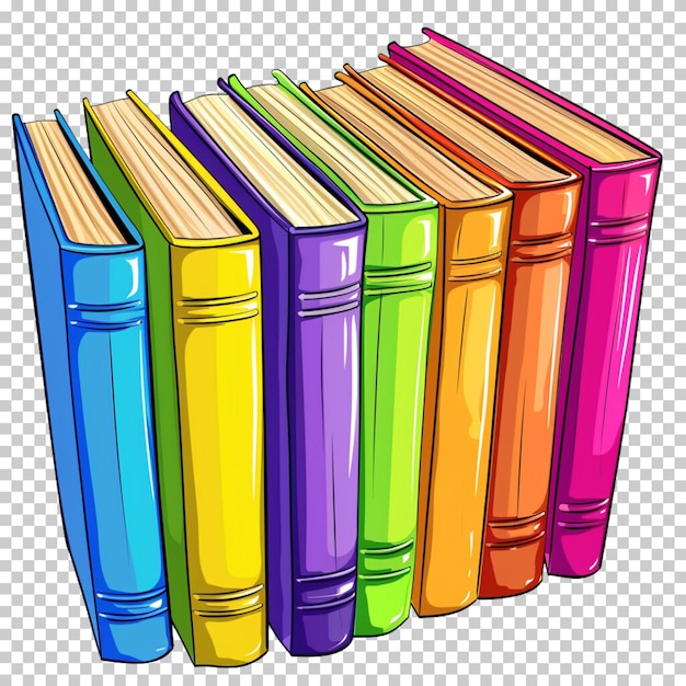 PSD books stacked 3d book world book day isolated on transparent background