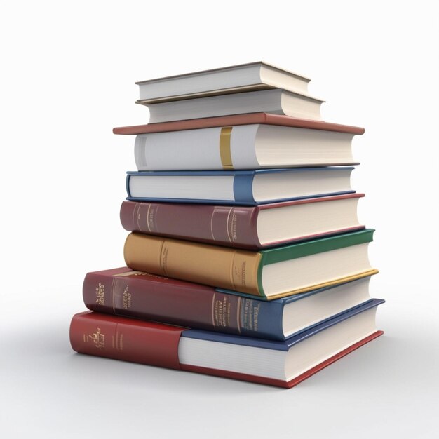 PSD books stacked psd on a white background