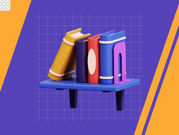 PSD bookshelf 3d icon