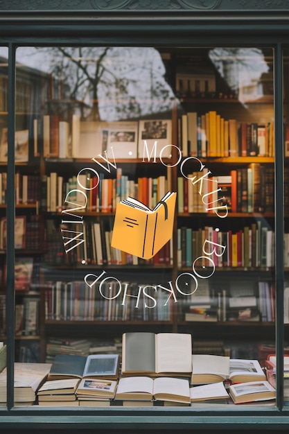 PSD bookshop  store mockup design