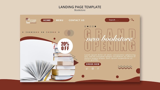 Bookstore ad landing page template