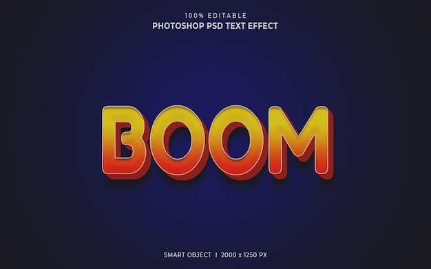 Boom 3d editable psd text effect