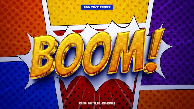 PSD boom 3d editable text effect