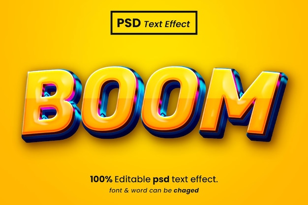 PSD boom 3d editable text effect