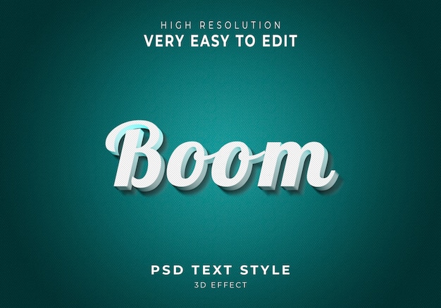 PSD boom  3d text style