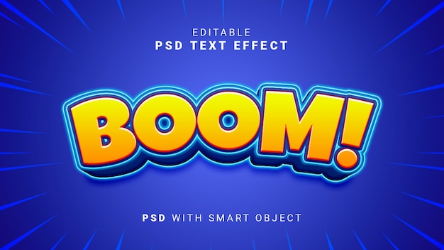 PSD effetto boom cartoon text