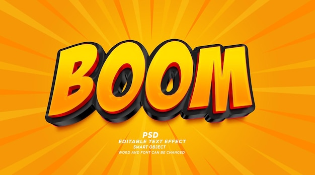 PSD boom comic art 3d editable text effect photoshop template