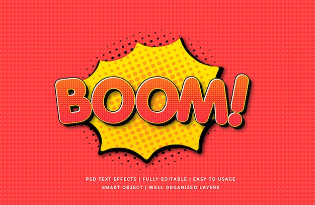 Boom Comic speech 3d Text Style Effect