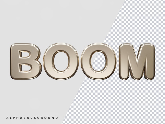 PSD boom text effect transparent vector 3d render