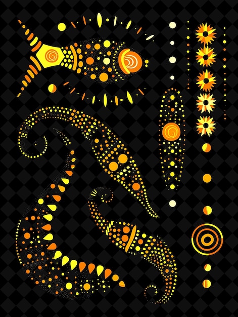 Boomerang pixel item met aboriginal patterns and dots en een y2k shape neon color art collections