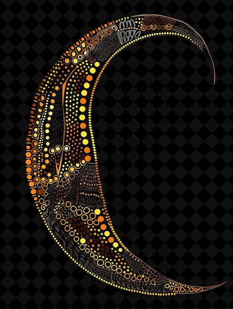 PSD boomerang pixel item with aboriginal patterns and dots and a y2k shape neon color art collections