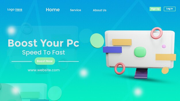 Boost Your PC PSD Landing Page