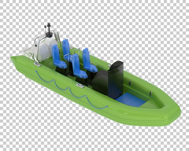 Boot op transparante achtergrond 3d-rendering illustratie