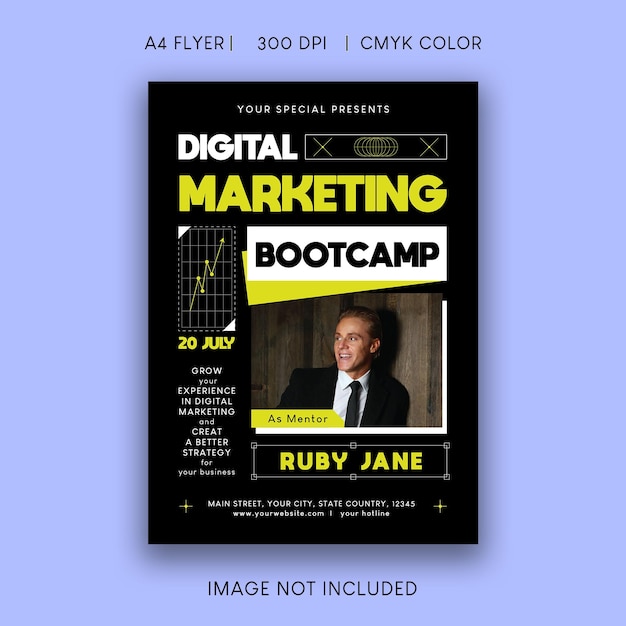 Bootcamp-flyer voor digitale marketing