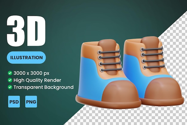 boots 3d icon illustrations