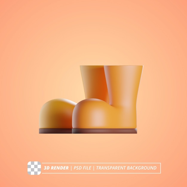 PSD boots 3d render izolowane obrazy