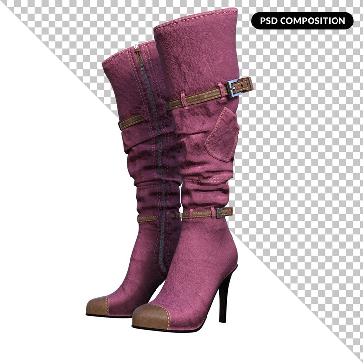 PSD сапоги женские изолированные 3d