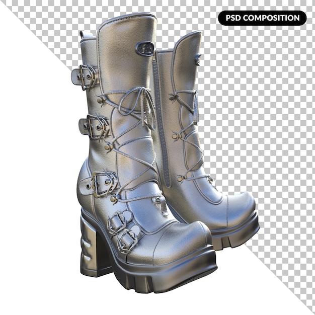 Boots isolated 3d rendering