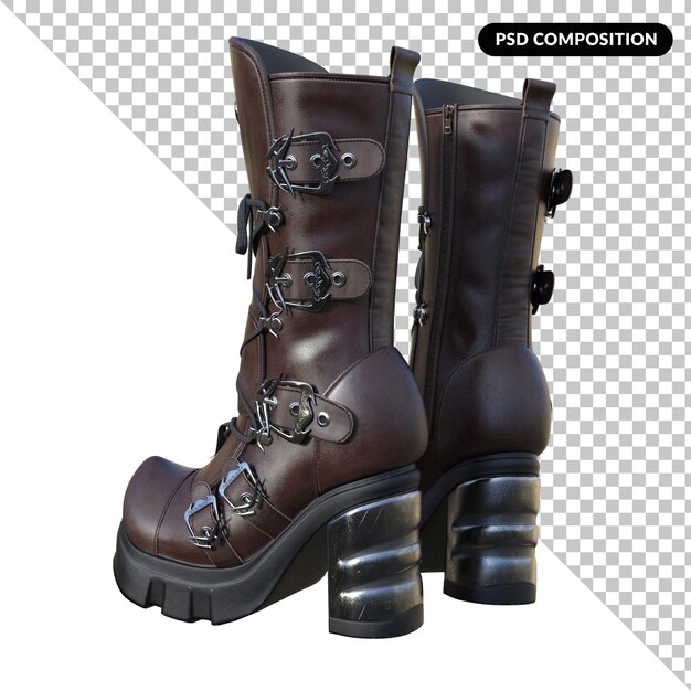 Boots isolated 3d rendering