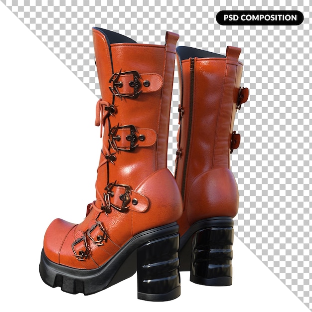 Boots isolated 3d rendering