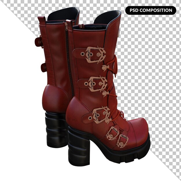 Boots isolated 3d rendering