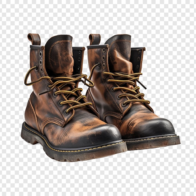 PSD boots isolated on transparent background