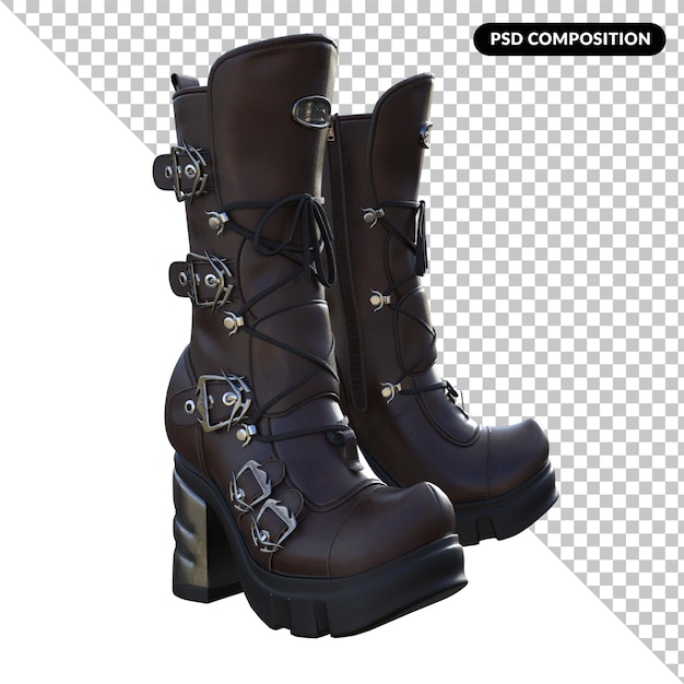 PSD boots izolowany rendering 3d