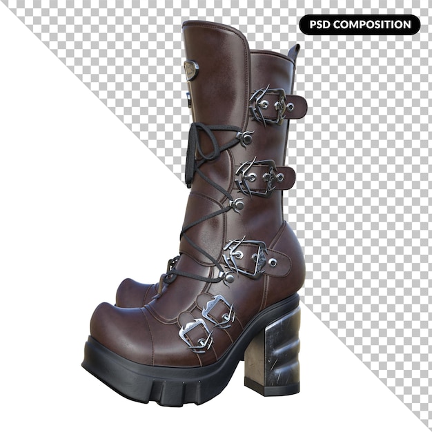 PSD boots izolowany rendering 3d