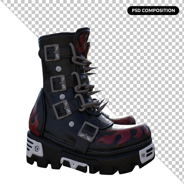 PSD boots shoes isolated 3d