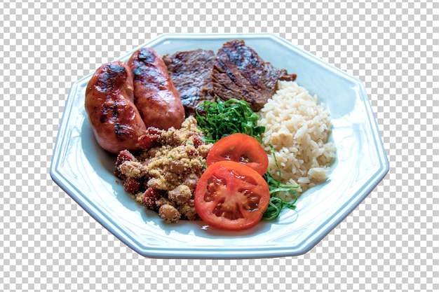 PSD bord eten met barbecue braziliaans eten png transparante achtergrond