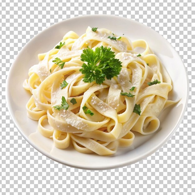 PSD bord met fettuccine alfredo met een doorzichtige achtergrond