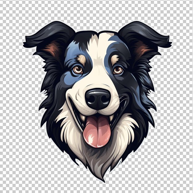 PSD border collie mascot logo