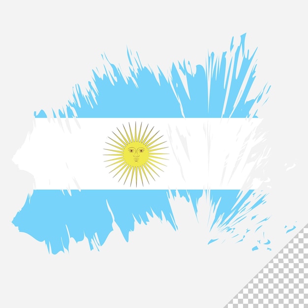 PSD borstel vlag argentinië transparante achtergrond argentinië borstel aquarel vlag ontwerpsjabloon elemen