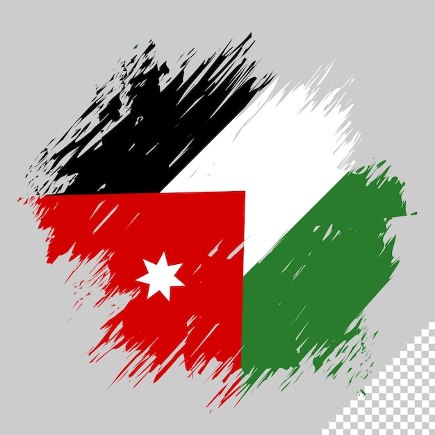 PSD borstel vlag jordanië transparante achtergrond jordanië borstel aquarel vlag ontwerpsjabloon element