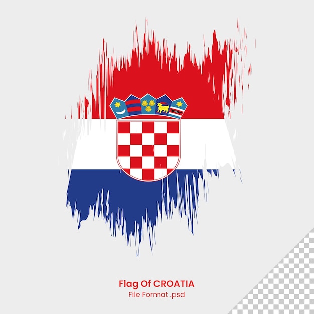 Borstel vlag kroatië bestandsformaat psd kroatië aquarel ontwerp