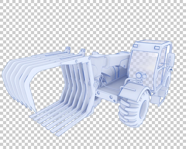 Bosmachine op transparante achtergrond 3d-rendering illustratie