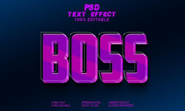 PSD boss 3d text effect psd file