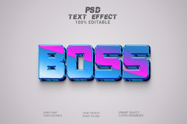 Boss 3d text effect