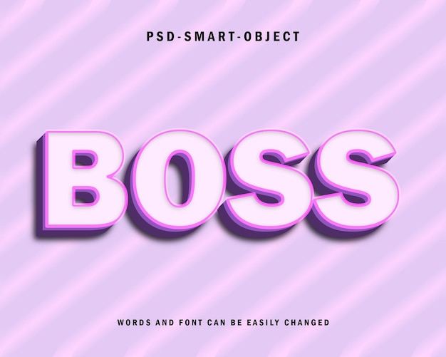 Boss 3d text effect