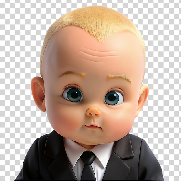 PSD boss baby character isolated on transparent background